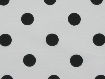 Polka Dot Grosgrain Taffeta, Black on White Background
