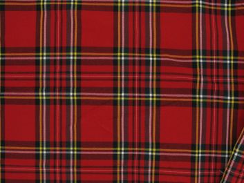 Poly Viscose Tartan - Red