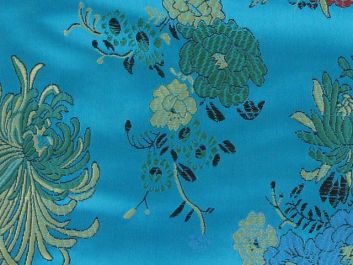 Polyester Jacquard, Shanghai Flower - Blue