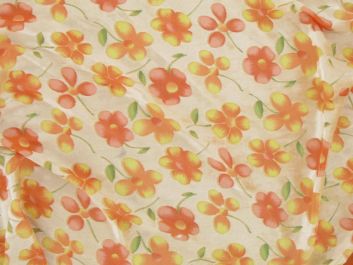 Printed Burnout Blossom Velour - Peach