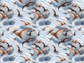 Pterodactyl Flight Cotton Print
