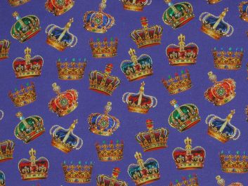 Queens Crowns Cotton Print, Purple