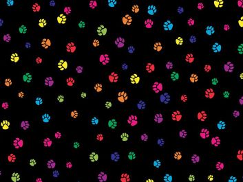 Rainbow Doggy Paws Cotton Print