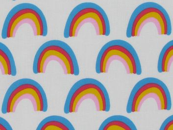 Rainbow Polycotton, White