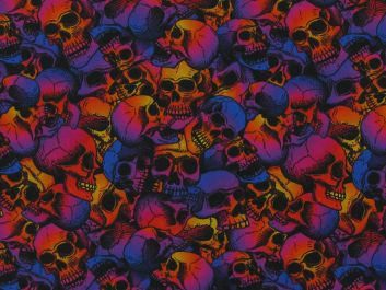 Rainbow Skulls Cotton Print
