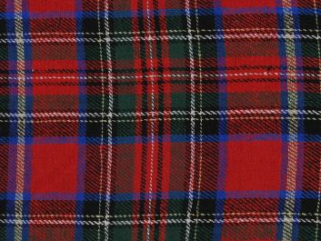 Raw Silk Noile Tartan, Red
