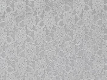 Repeating Rose Nylon Lace, White