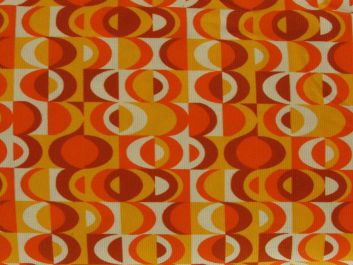 Retro Geometric Printed Cotton Needlecord