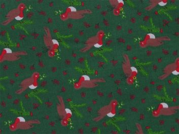 Robin Branch Polycotton Print, Green
