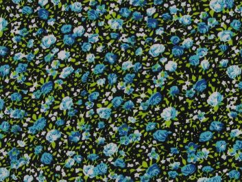Rose Valley Flora Viscose Print, Blue