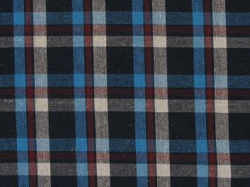 Rustic Touch Woven Cotton Tartan, Navy