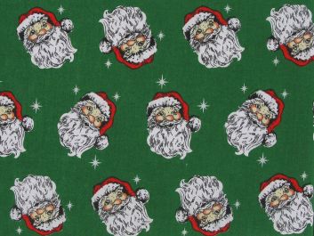 Santa Twinkle Polycotton, Green