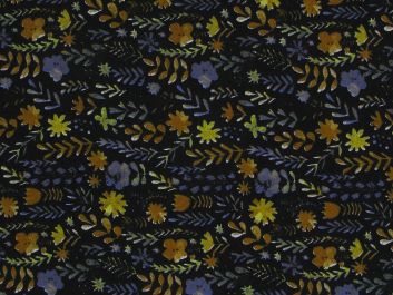 Scandi Garden Cotton Poplin, Black