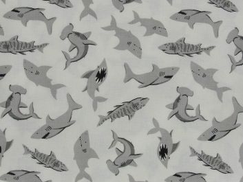 Shark Swim Cotton Print