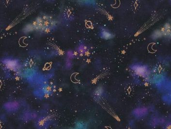 Shooting Glitter Star Galaxy Cotton Print