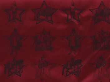 Showman Two Tone Jacquard Acetate Viscose Lining, Red