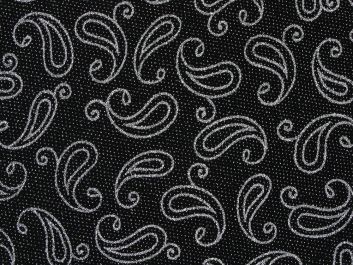 Slinky Stretch Dobby Paisley, Silver