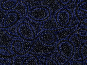 Slinky Stretch Dobby Swirl, Blue and Silver