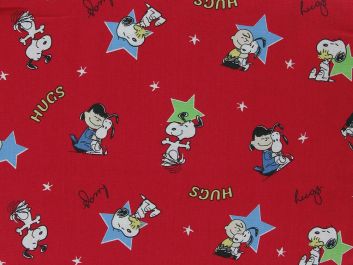 Snoopy Hugs Cotton Print