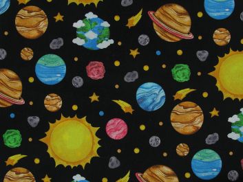 Solar System Flex Cotton Print