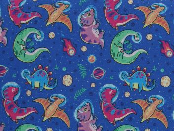 Space Dino Cotton Print