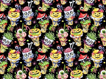 Spooky Icecream Cotton Print