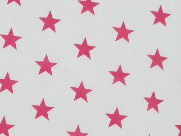 Stars Polycotton Print - Cerise