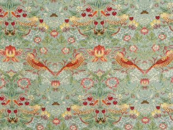 Strawberry Thief Cotton Print, Duck Egg