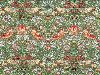 Strawberry Thief Cotton Print, Sage