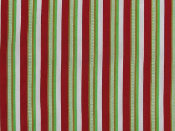 Striped Polycotton, Red and Green