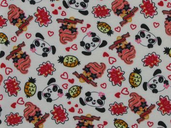 Summer Panda Polyester Jersey, Ivory