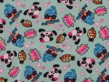 Summer Panda Polyester Jersey, Mint