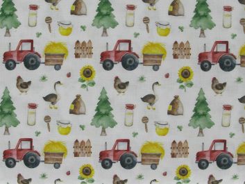 Sunflower Summer Farm Cotton Print