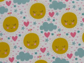 Sunshine Smilies Polycotton Print