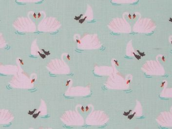 Swan Dive Polycotton Print, Mint