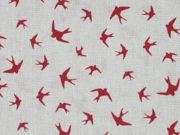 Swooping Swallows Linen Look Panama