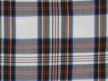 Tartan Poly Viscose - White