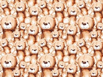 Teddy Bear Family Cotton Print
