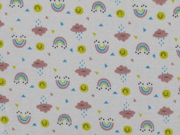 Thunder and Clouds Cotton Jersey, Pink
