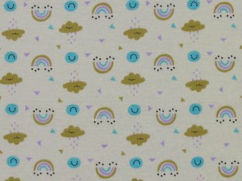 Thunder and Clouds Cotton Jersey, Yellow