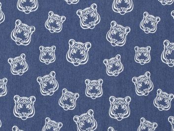 Tiger Face Printed Denim