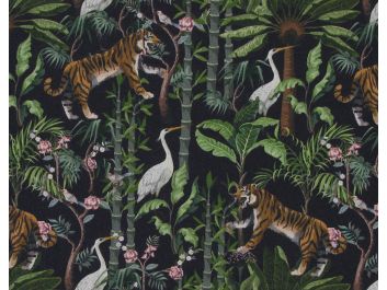 Tiger Heron Jungle Cotton Print