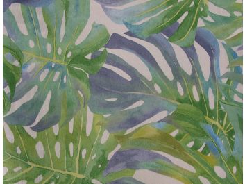 Tropical Leaves Cotton Rich Panama Canvas, Spring