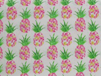 Tropical Paradise Cotton Print, Pineapples