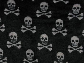 Ultra Soft Cuddle Fleece Skulls, Black