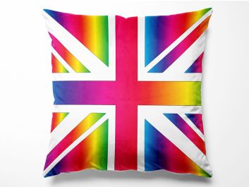 Union Jack Cotton Panama Panels, Fantasy Rainbow
