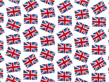 Union Jack Flutter Polycotton Print, White