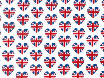 Union Jack Hearts Polycotton Print, White