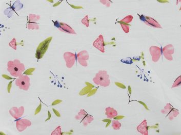 Watercolour Butterfly Cotton Print