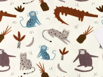 Wild Savannah Cotton Jersey, Indigo